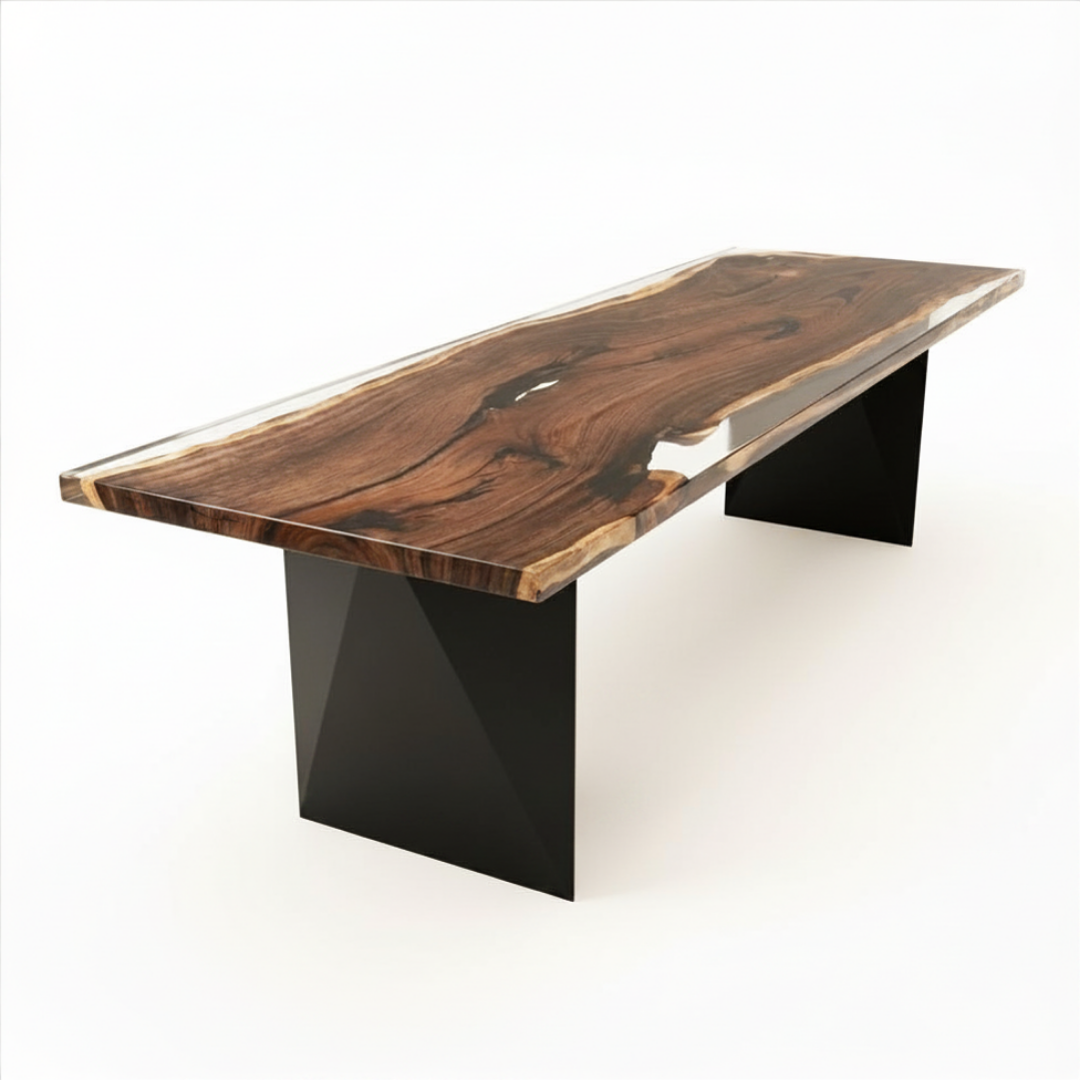 Ebony Clear Epoxy Dining Table