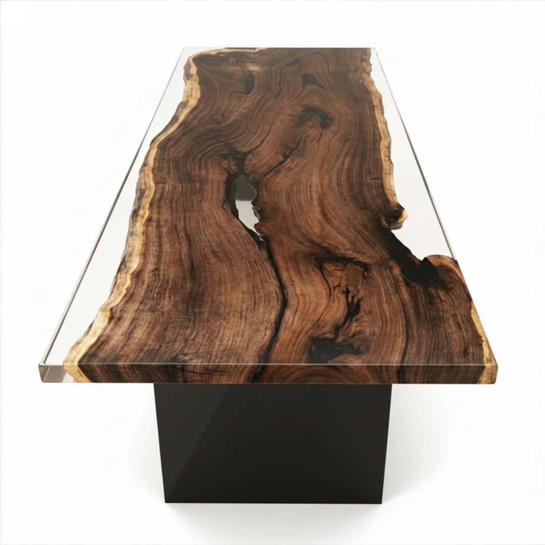 Ebony Clear Epoxy Dining Table