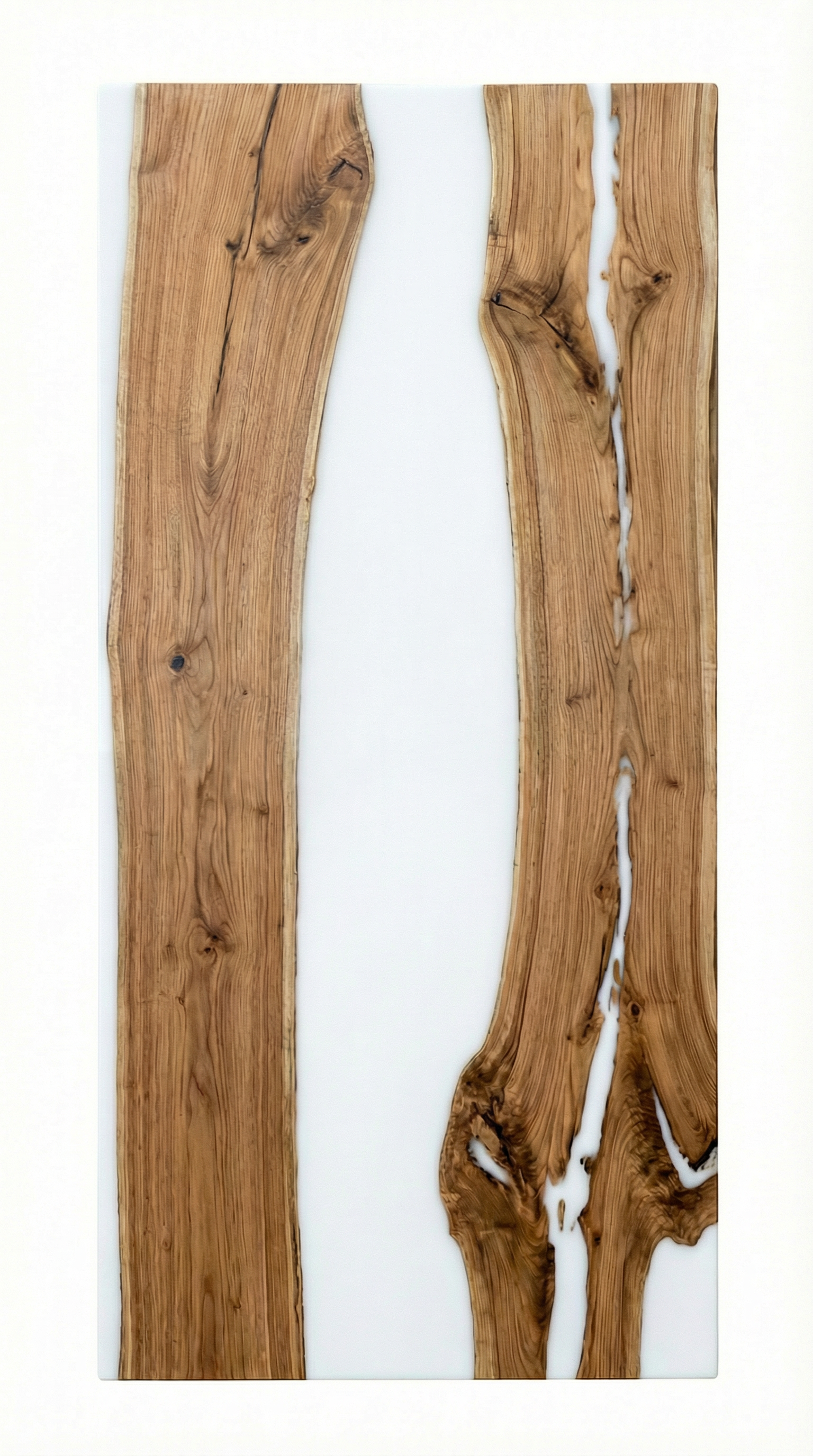 Ash Wood Epoxy Resin Dining Table | Light, Durable & Customizable