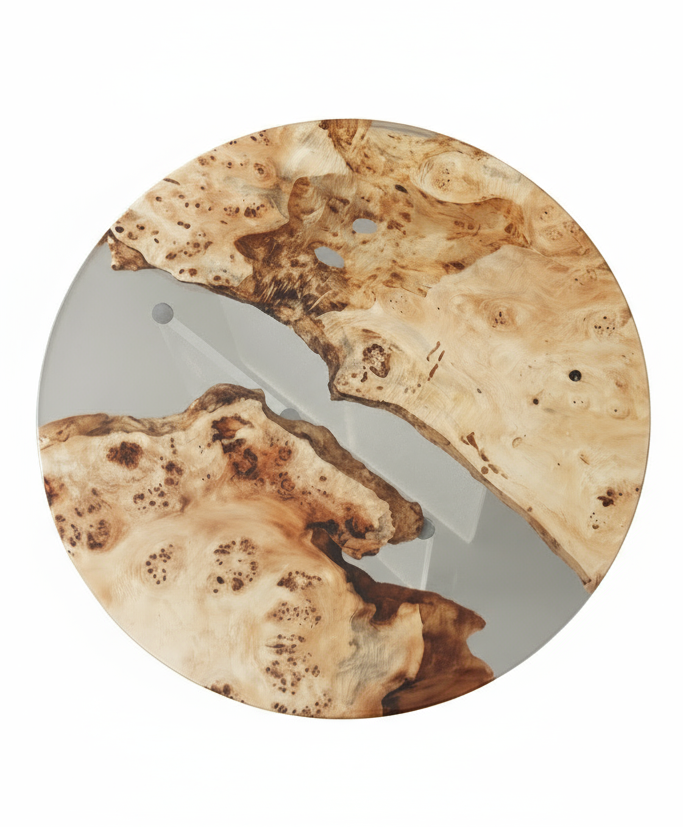 Poplar Epoxy Resin Round Table | Custom Handmade Contemporary Design
