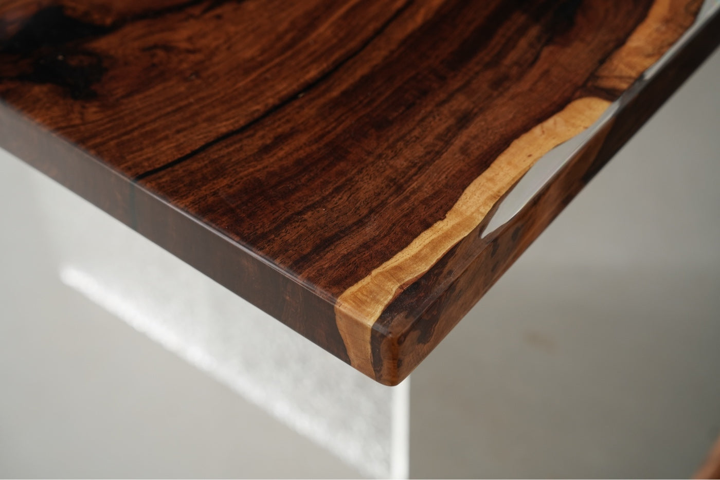 Ebony Wood Epoxy Resin Dining Table | Modern Custom Wood Craftsmanship