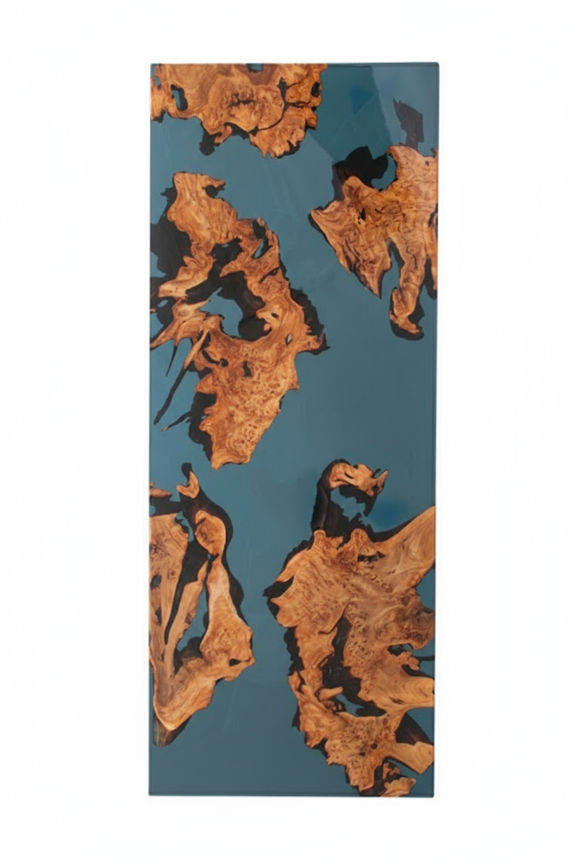 Burr Oak Epoxy Resin Dining Table | Handmade Furniture Design