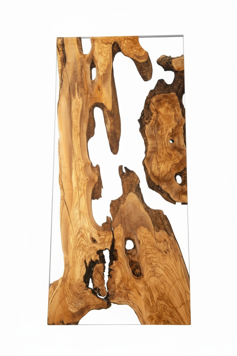 Italian Olive Wood Epoxy Resin Dining Table | Unique Artisan Furniture
