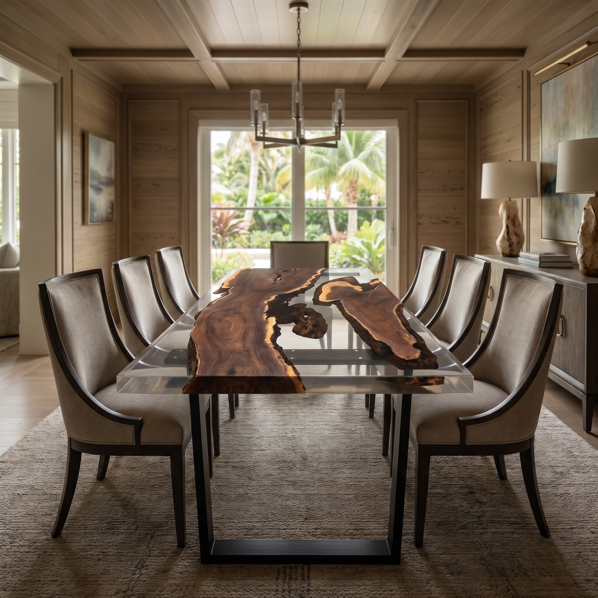 Ebony Clear Epoxy Dining Table