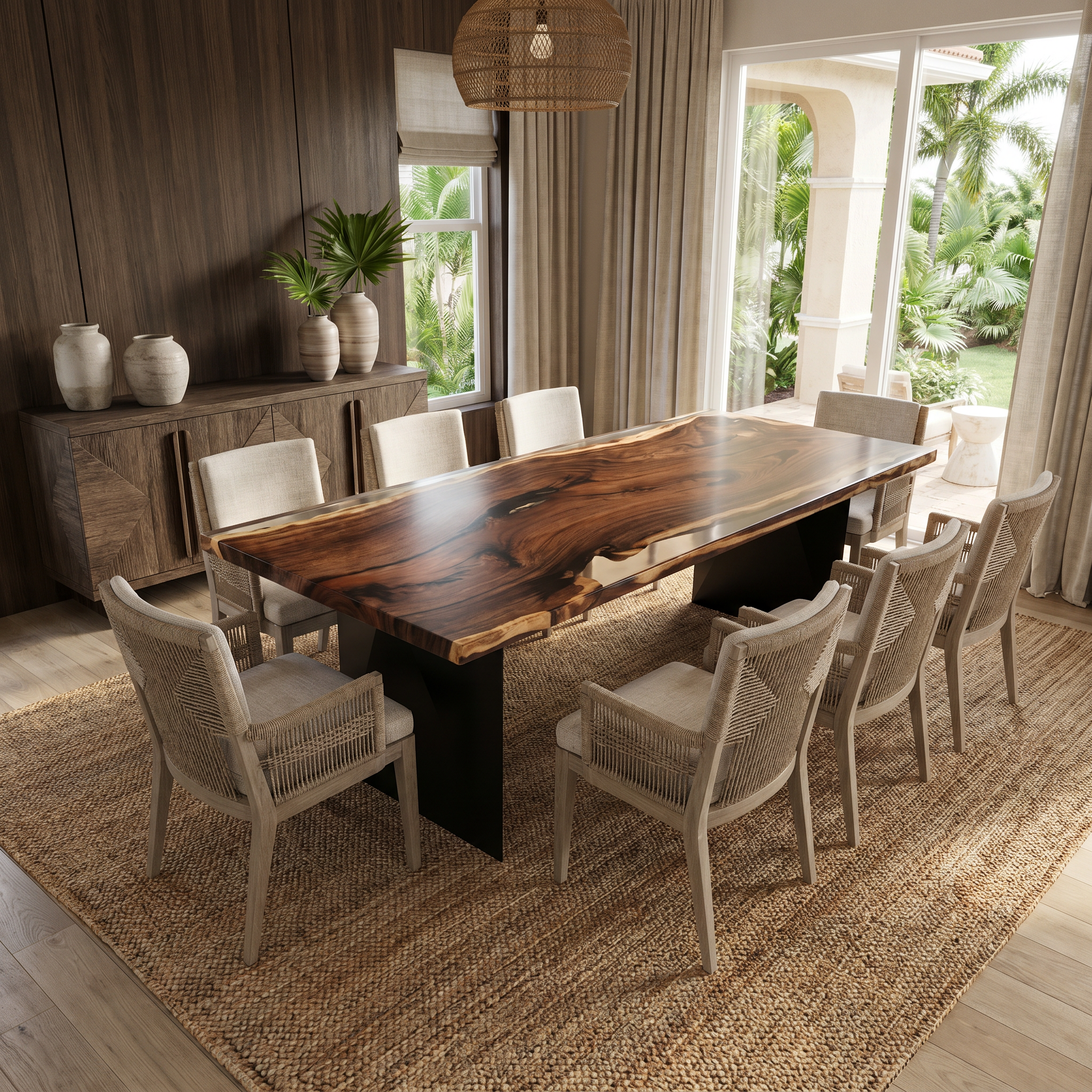 Ebony Clear Epoxy Dining Table